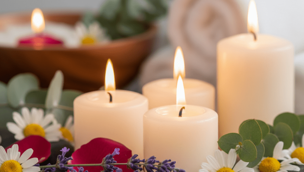 candle care tips shown with a soy candle and smooth melt pool