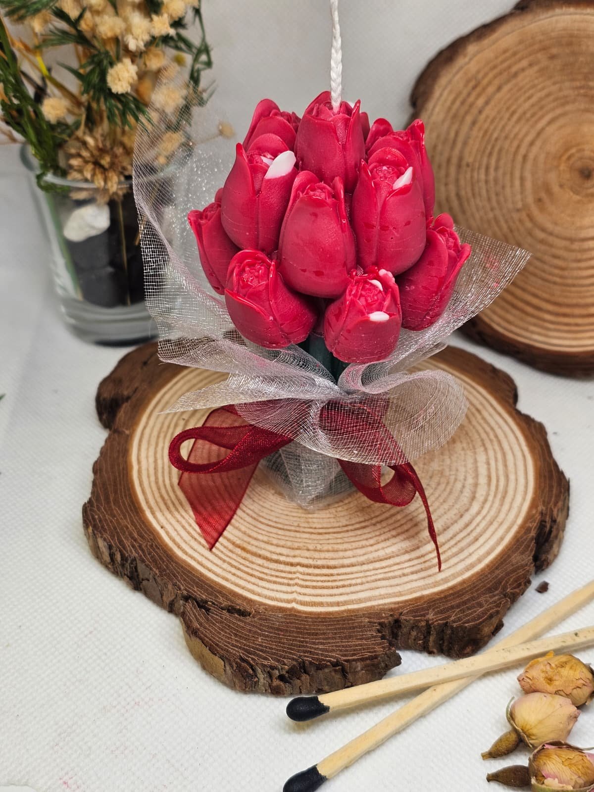 Valentine rose bouquet candle by MysticGlow