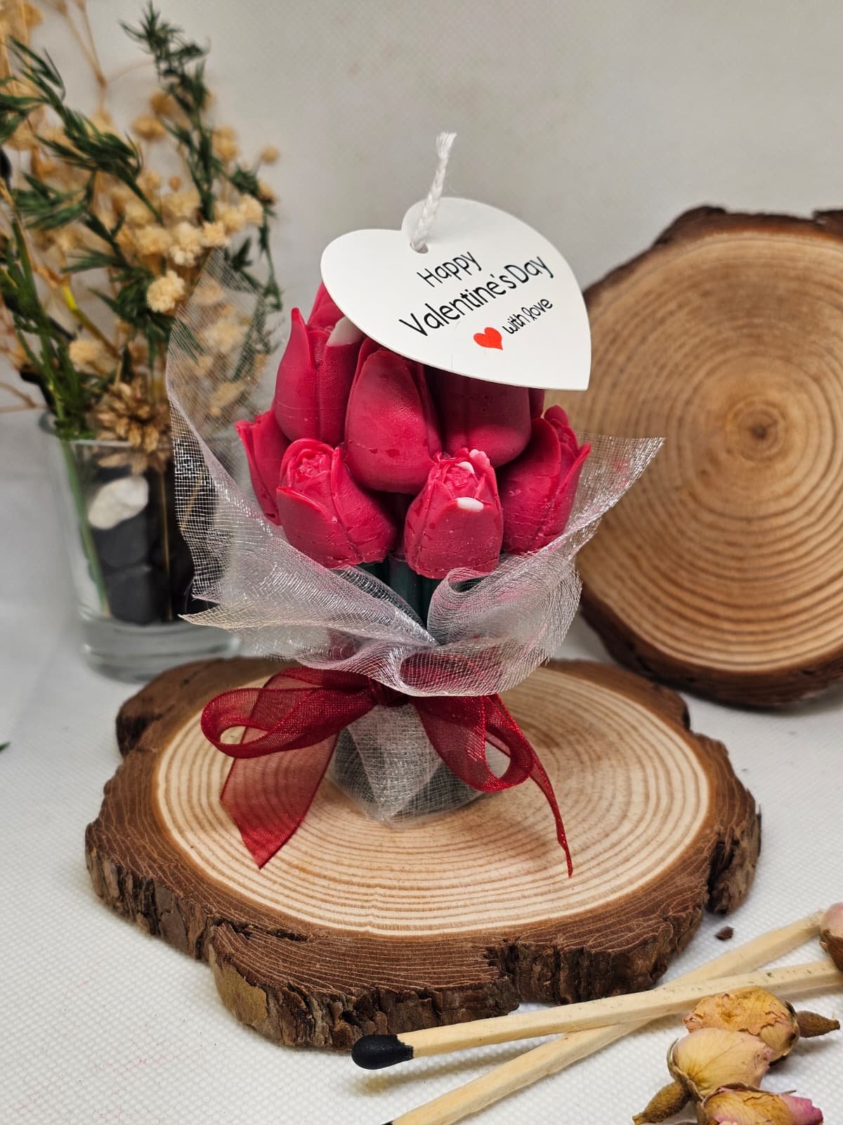 MysticGlow rose bouquet candle romantic gift