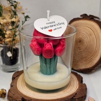 valentine rose bouquet jar candle