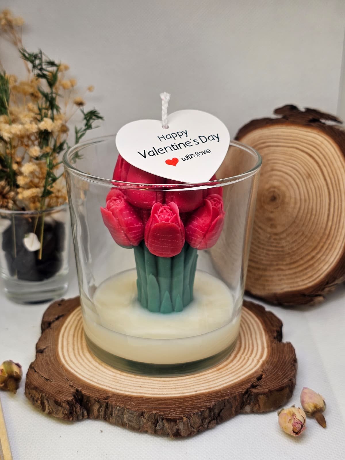 valentine rose bouquet jar candle